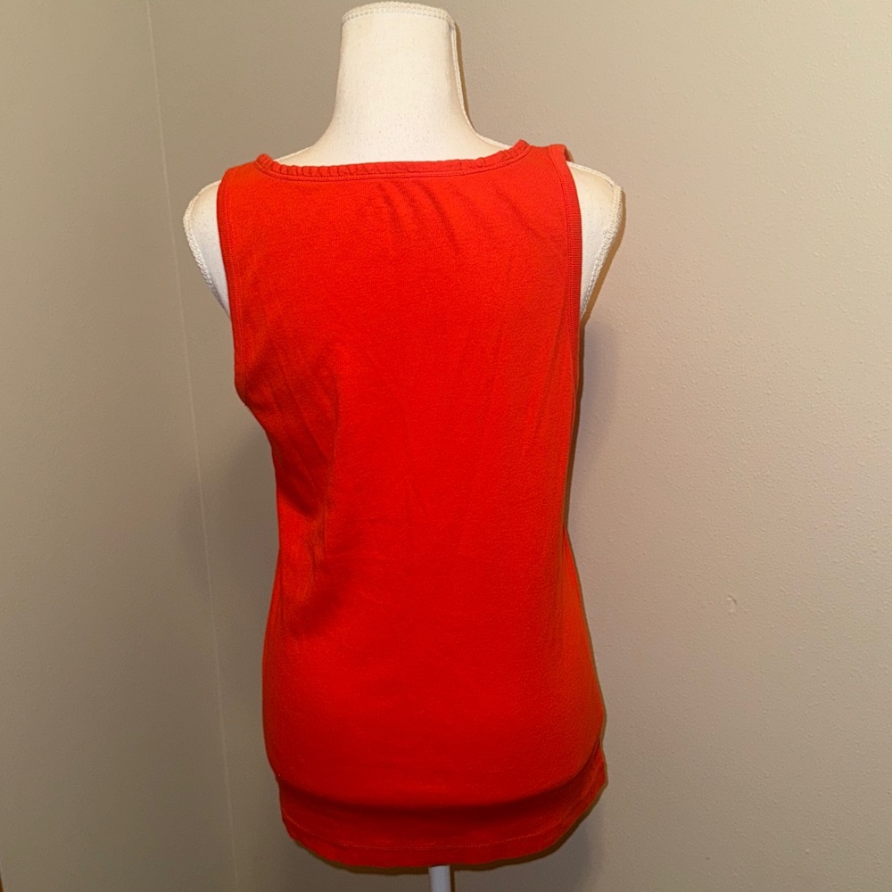 Eddie Bauer Ruffled Neck Ribbed Tank Top Medium - Picture 3 of 6